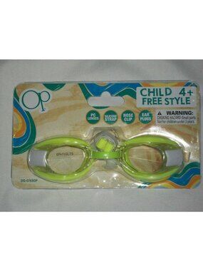 OP Child 4+ Free Style Swim Goggles Nose Clip  Ear Plugs Pool Youth